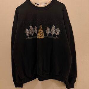 Vintage Morning Star Winter Scene Crewneck Sweater
